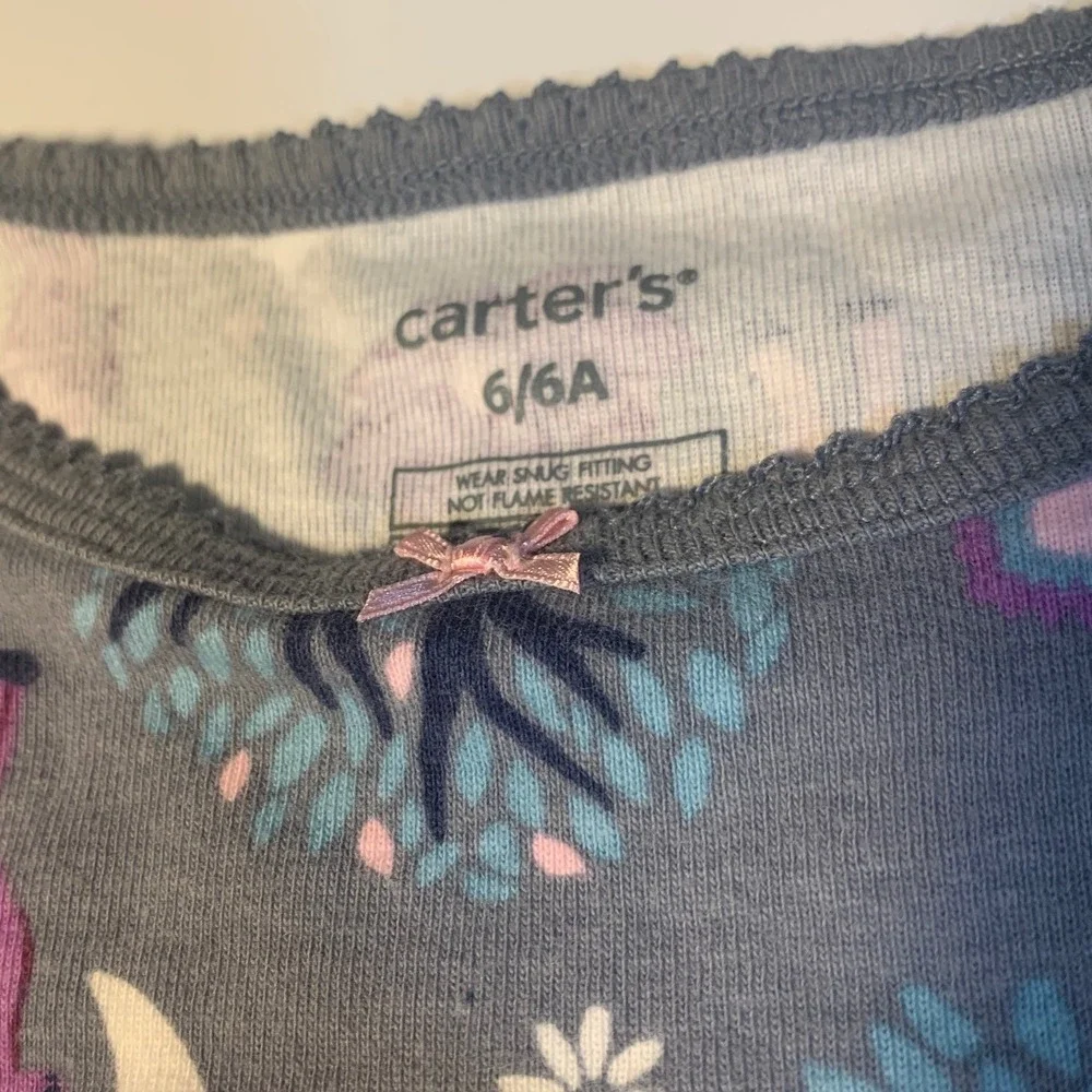 Girls set of 3 pajama‎ sets cottagecore floral stretch size 6 tops/bottoms